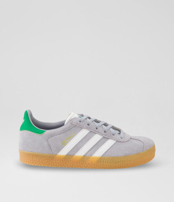 Gazelle Junior Silver Green Suede Sneakers