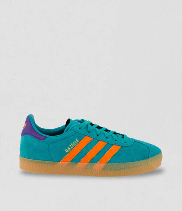 Gazelle Junior Teal Orange Suede Sneakers