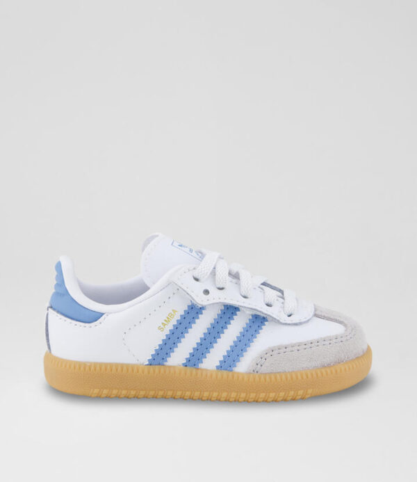 Samba Toddler White Blue Leather Sneakers
