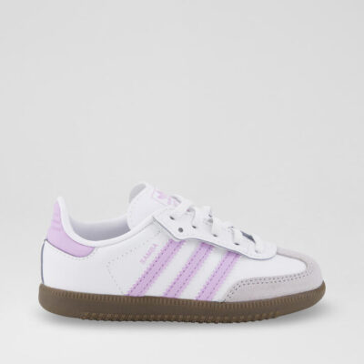 Samba Toddler White Purple Leather Sneakers