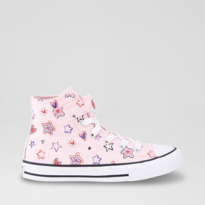 Ctas Hi Junior Pink Red Fabric Sneakers