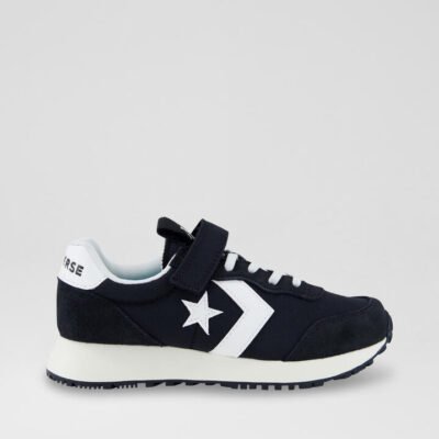 Omega Trainer Easy On Junior Black White Fabric Sneakers