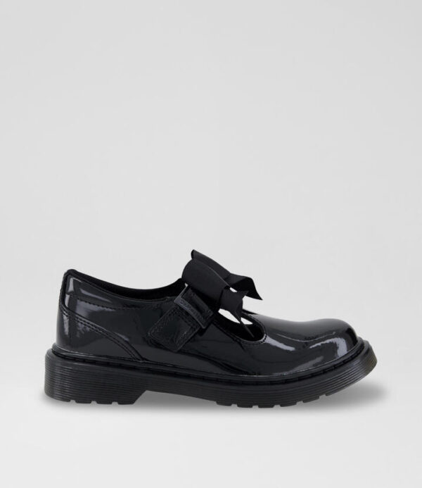 Polley Ii T Bar Junior Black Leather Shoes