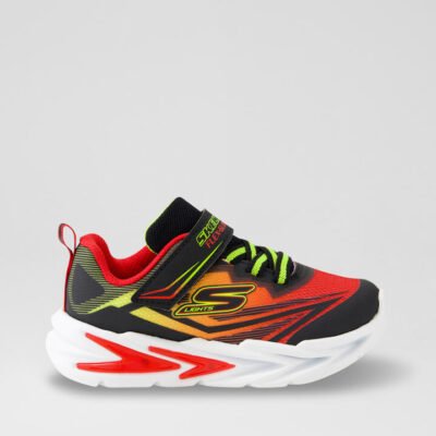 Flex Glow Toddler Black Red Fabric Sneakers