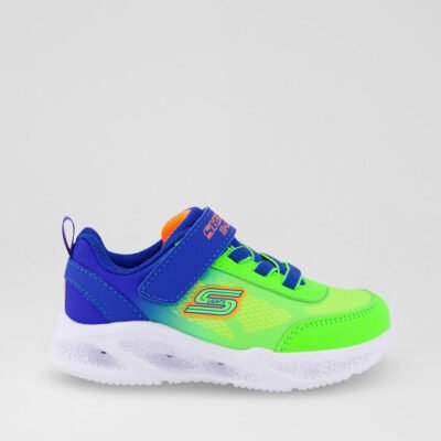 Meteor Lights Toddler Blue Lime Mesh Sneakers