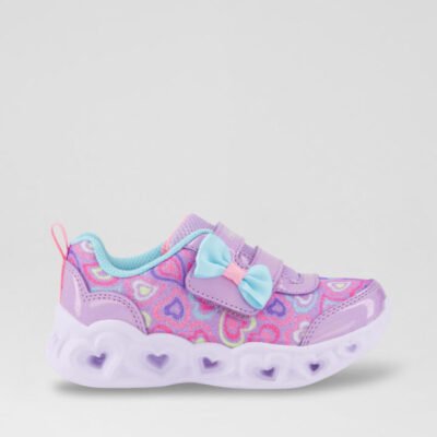Heart Lights Toddler Lavender Multi Fabric Sneakers