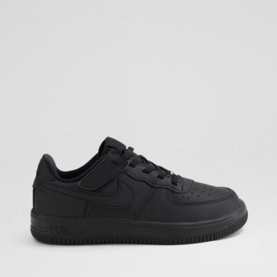Air Force 1 Easy On Junior Black Leather Sneakers