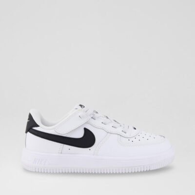 Air Force 1 Easy On Junior White Black Leather Sneakers