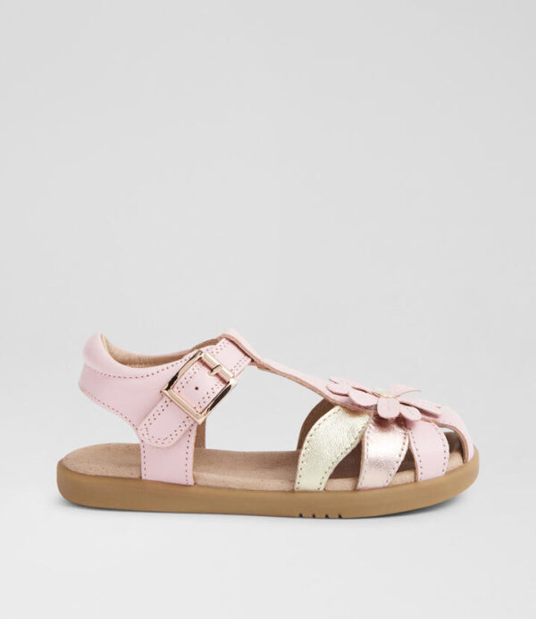 Kp Petal Junior Parfait Pink Gold Leather Sandals