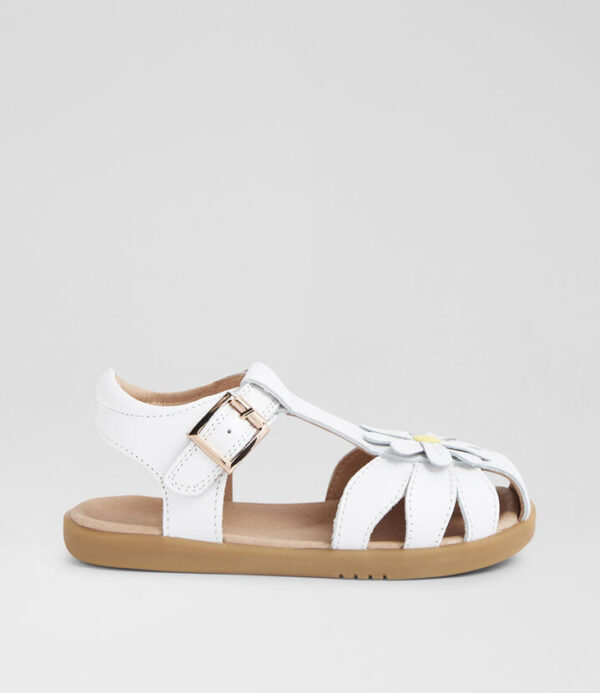 Kp Petal Junior White Leather Sandals
