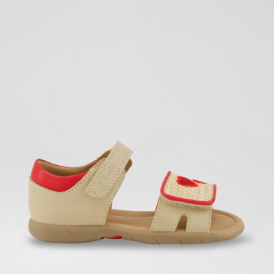 Sutton Toddler Light Tan Red Sandals