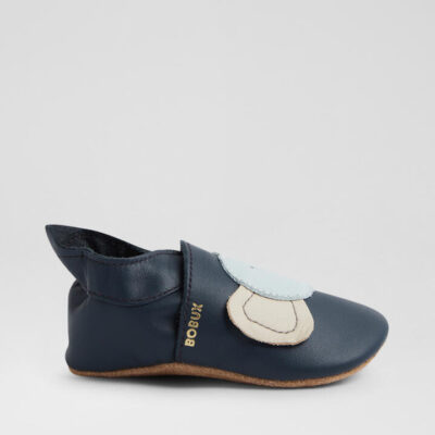 Ss Elephant Infant Navy Leather Flat Shoes