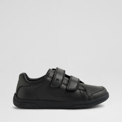 Kp Jacks Junior Black Leather Flat Shoes