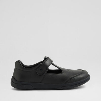 Kp Bubbles Junior Black Leather Flat Shoes