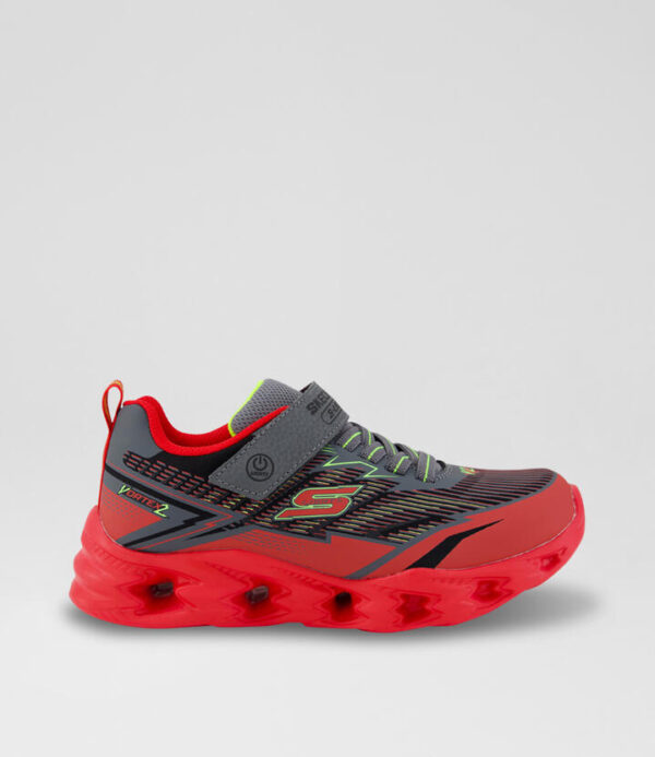 Vortex 2 Junior Red Charcoal Fabric Sneakers