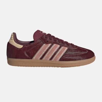 Womens Adidas Samba OG Maroon/Warm Clay/Sand Strata TheSneakerLounge Adidas Womens Adidas Samba OG Maroon/Warm Clay/Sand Strata