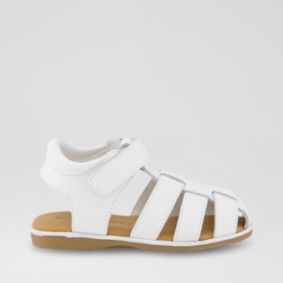 Andie Toddler White Leather Sandals