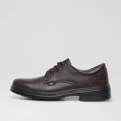 Larrikin Senior Brown Leather Lace Up Shoes