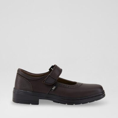 Lauren Junior Brown Leather Flat Shoes