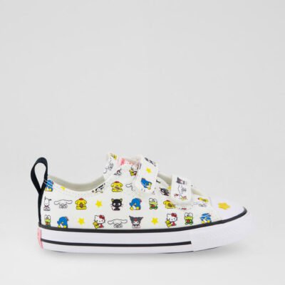 Hello Kitty Ctas Low Toddler White Multi Canvas Sneakers