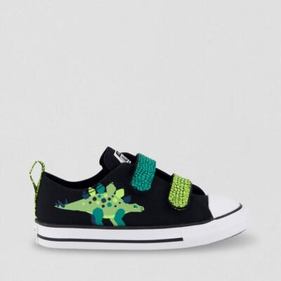 Ctas Low Toddler Black White Neon Mantis Canvas Sneakers