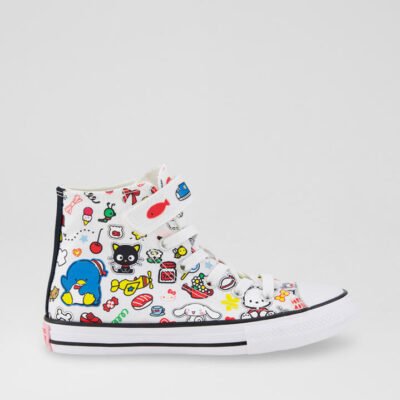 Hello Kitty Ctas Hi Junior White Multi Canvas Sneakers